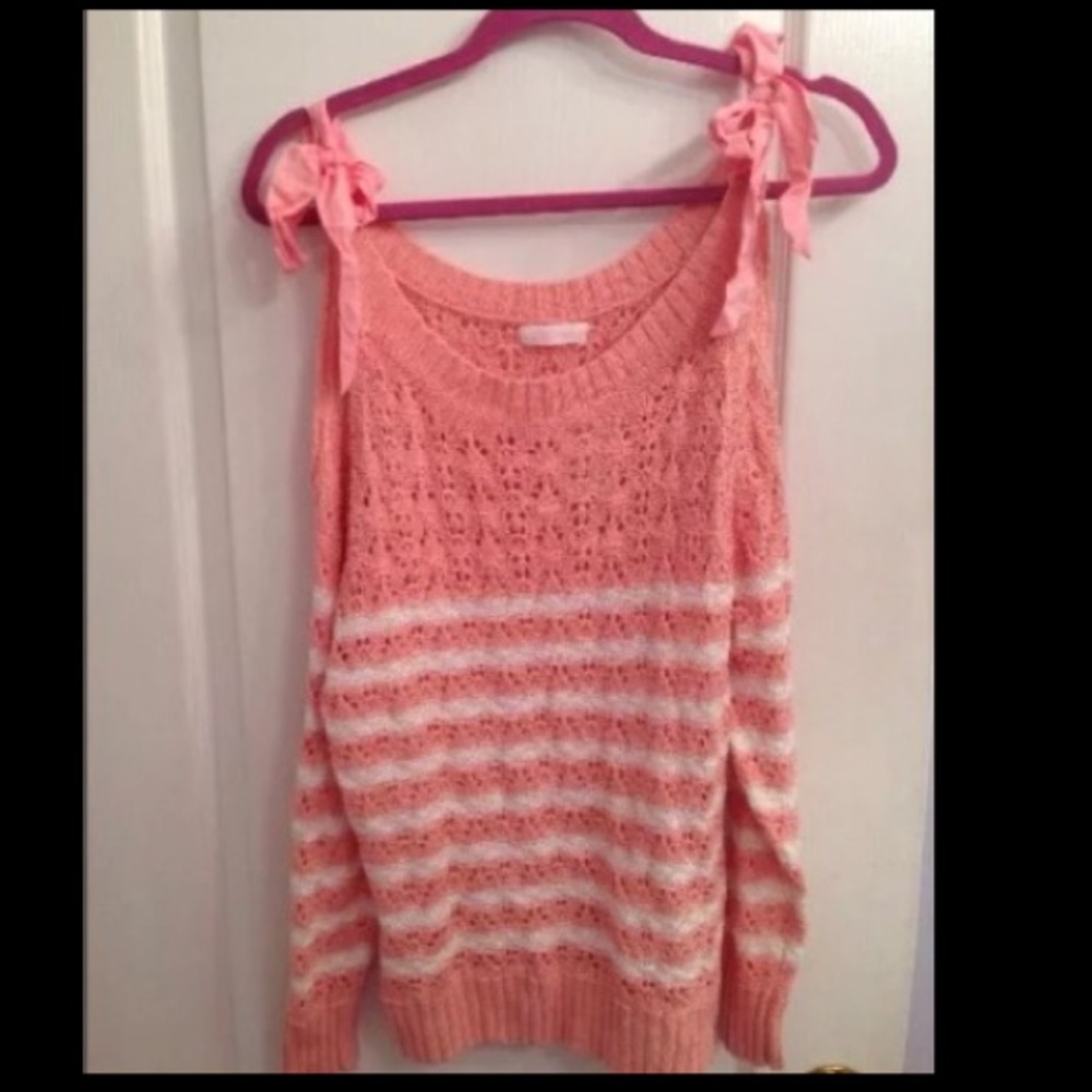 ✨Liz Lisa Pink and White, Cold Shoulder Sweater✨