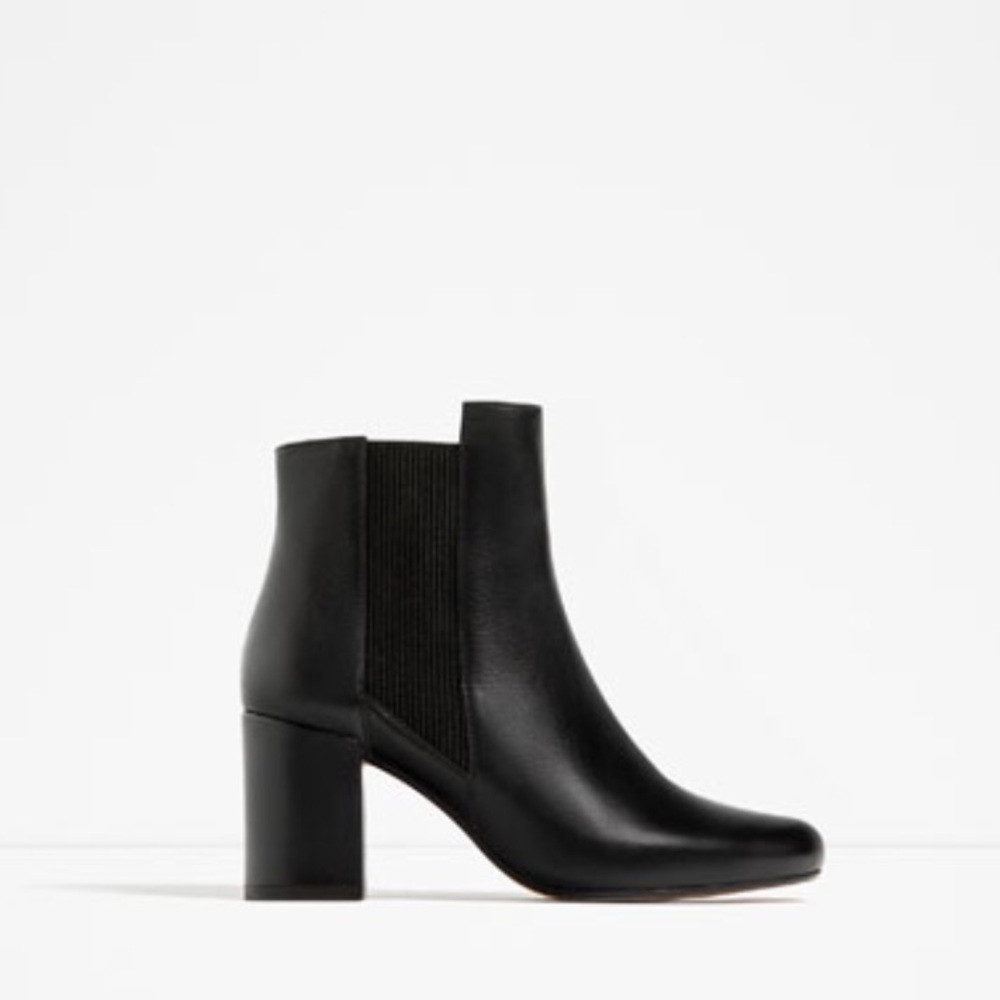ZARA High Heel Leather Ankle Books