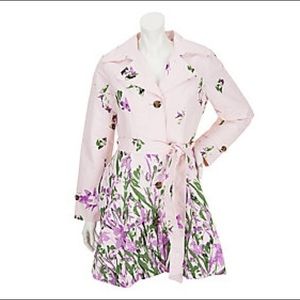 BNWT Small Dennis Basso Floral Trench