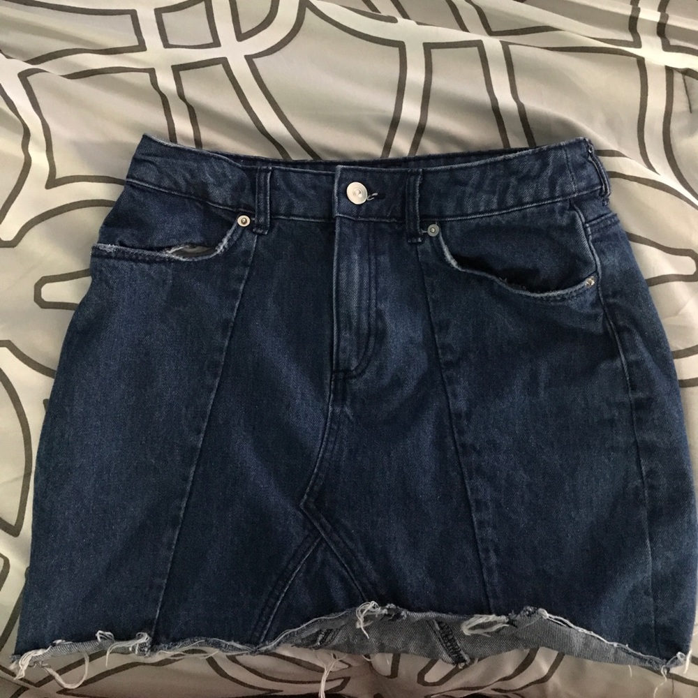 denim mini skirt