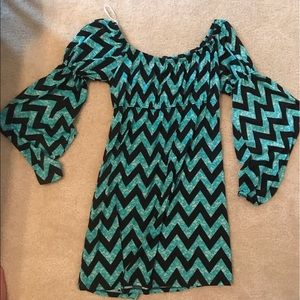Off the shoulder chevron dress