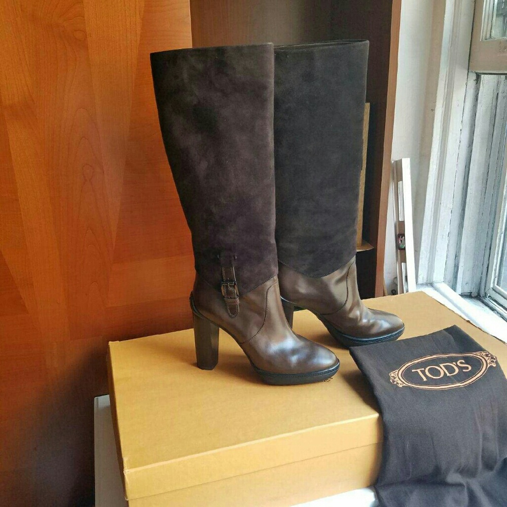 TOD’S  Knee high  Suede &Leather boots