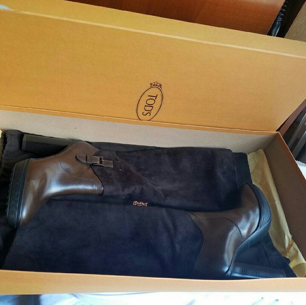 TOD’S Knee high Suede &Leather boots - Picture 7 of 8