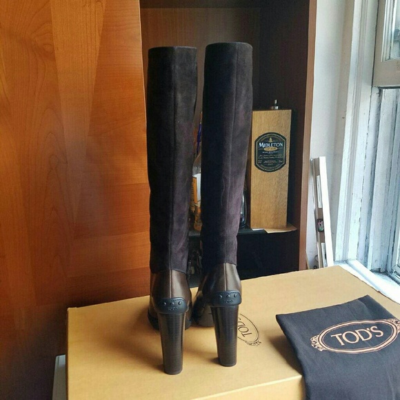 TOD’S  Knee high  Suede &Leather boots - Picture 2 of 8