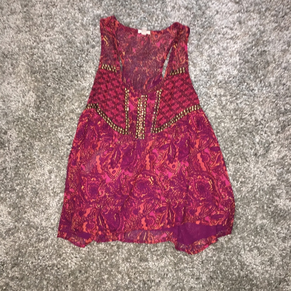 écote studded Swing Top