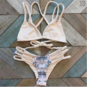 Braided snake print bikini