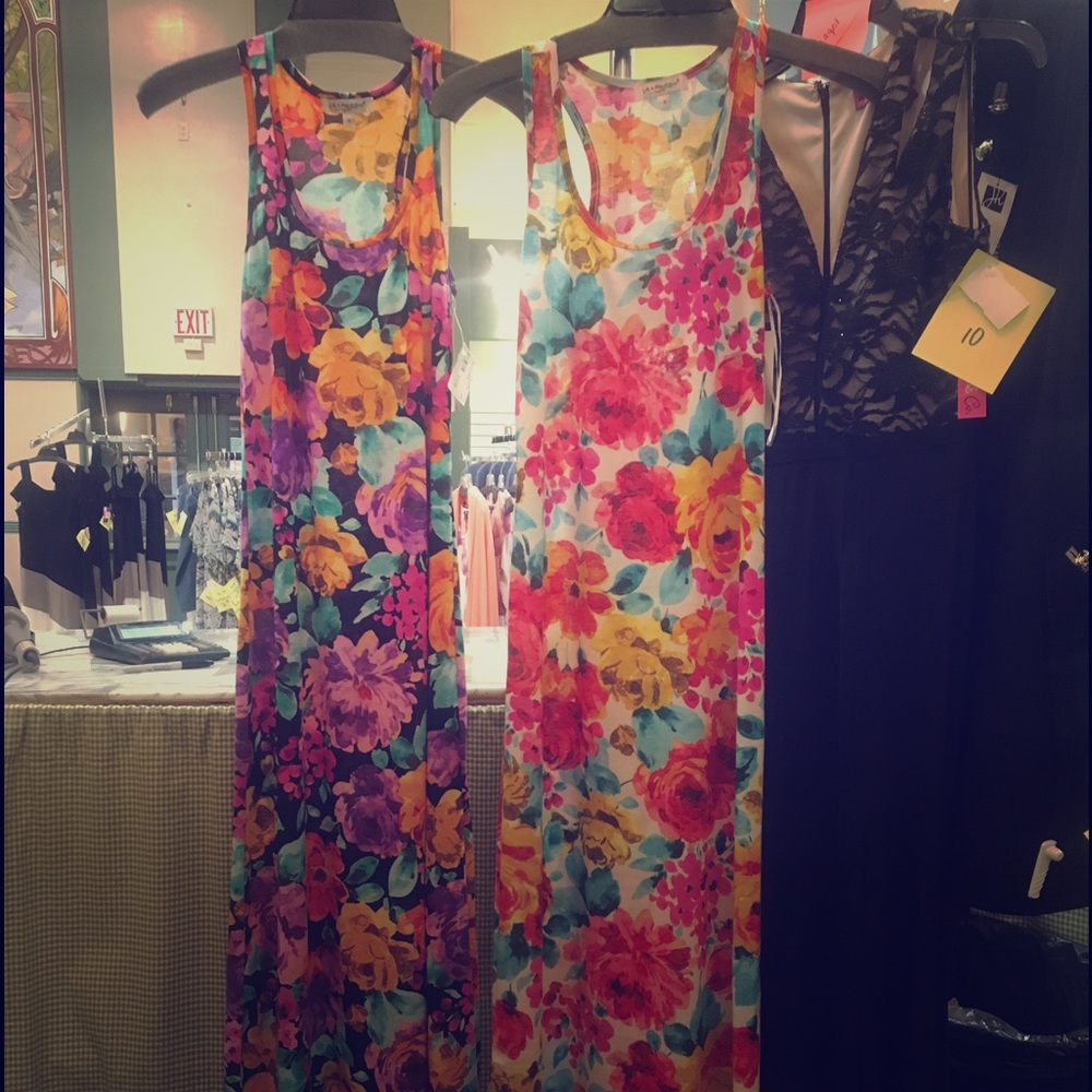 WHITE flower maxi dress
