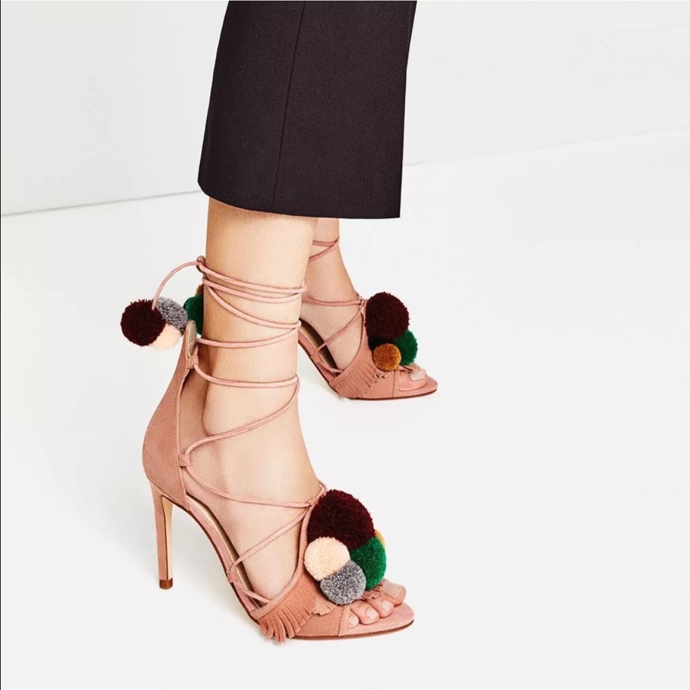 ISO Zara Pom Pom Heels