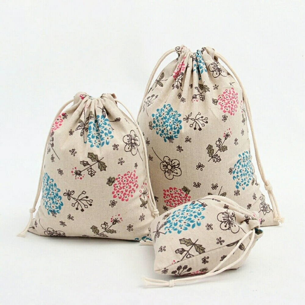 3 piece accessory bags floral