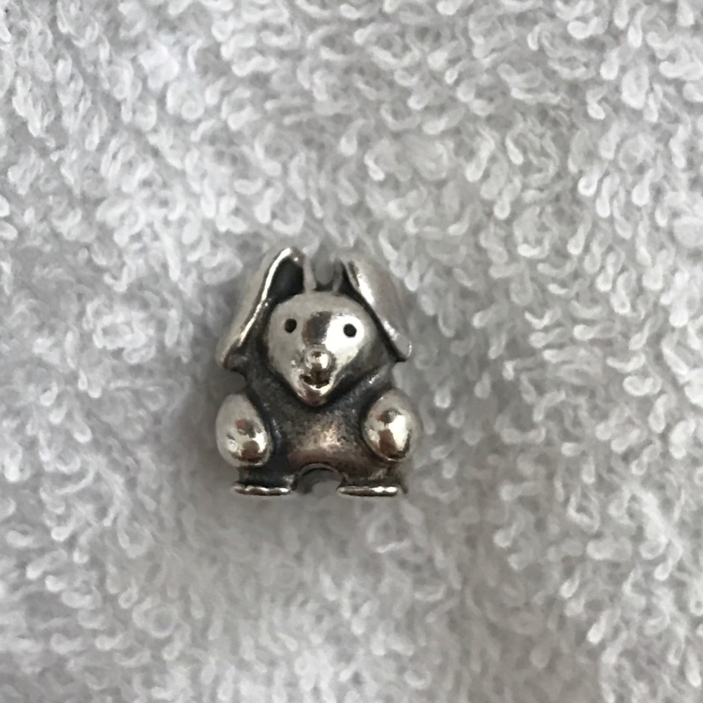 Sterling silver authentic bunny pandora charm