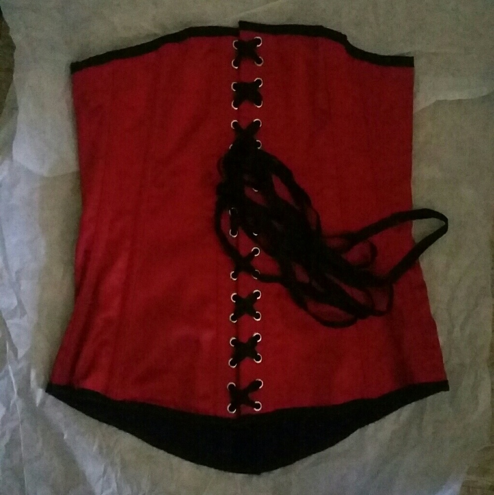 Dark Red And Black Corset From London Sz M to L
