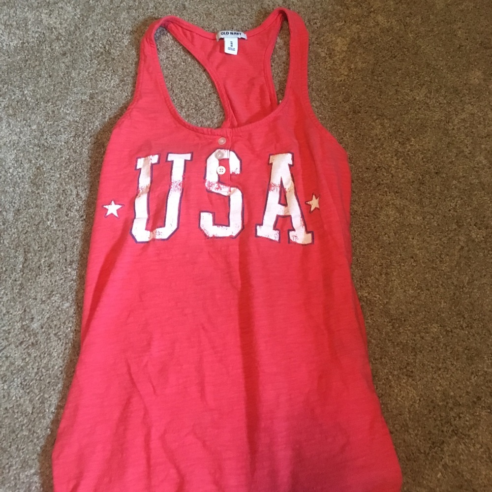 A racerback USA tank top