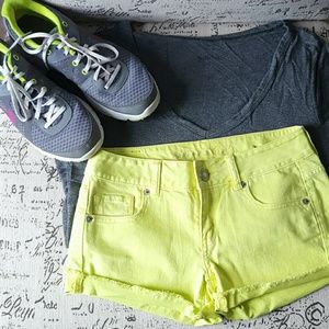 NWOT AE Bright Yellow Denim Shorts