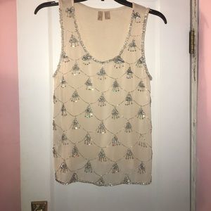 Scalloped sequin top