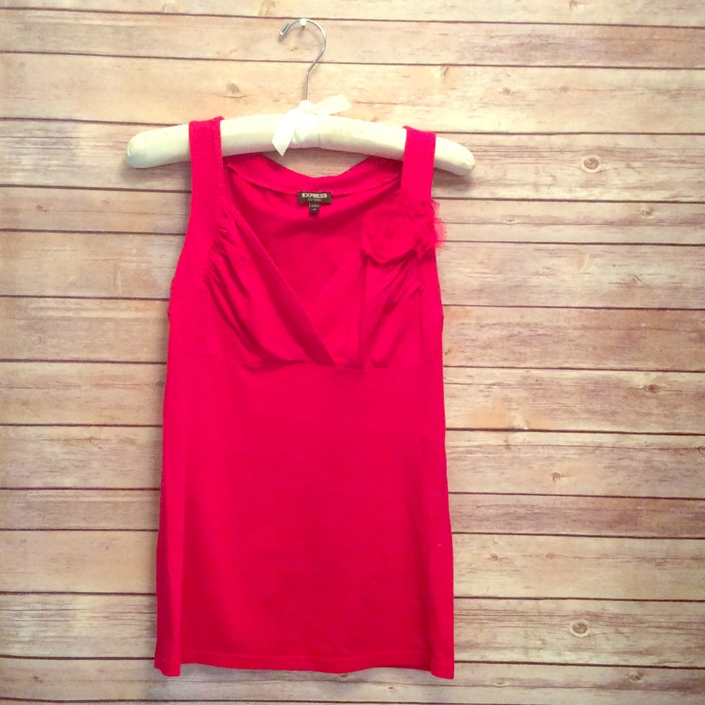 Red Fitted Express Top