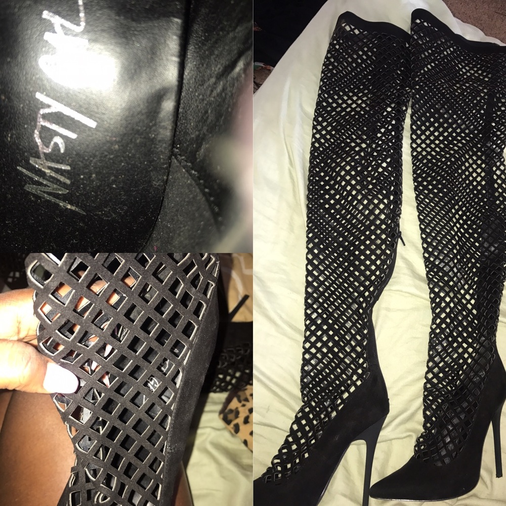 Nasty Gal In The Cage Thigh High Boots
