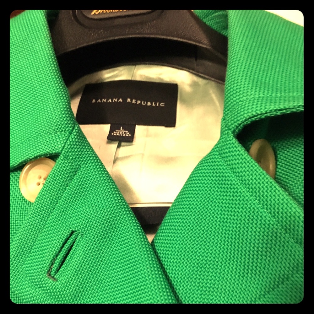 Banana Republic Kelly Green Double Breasted Coat
