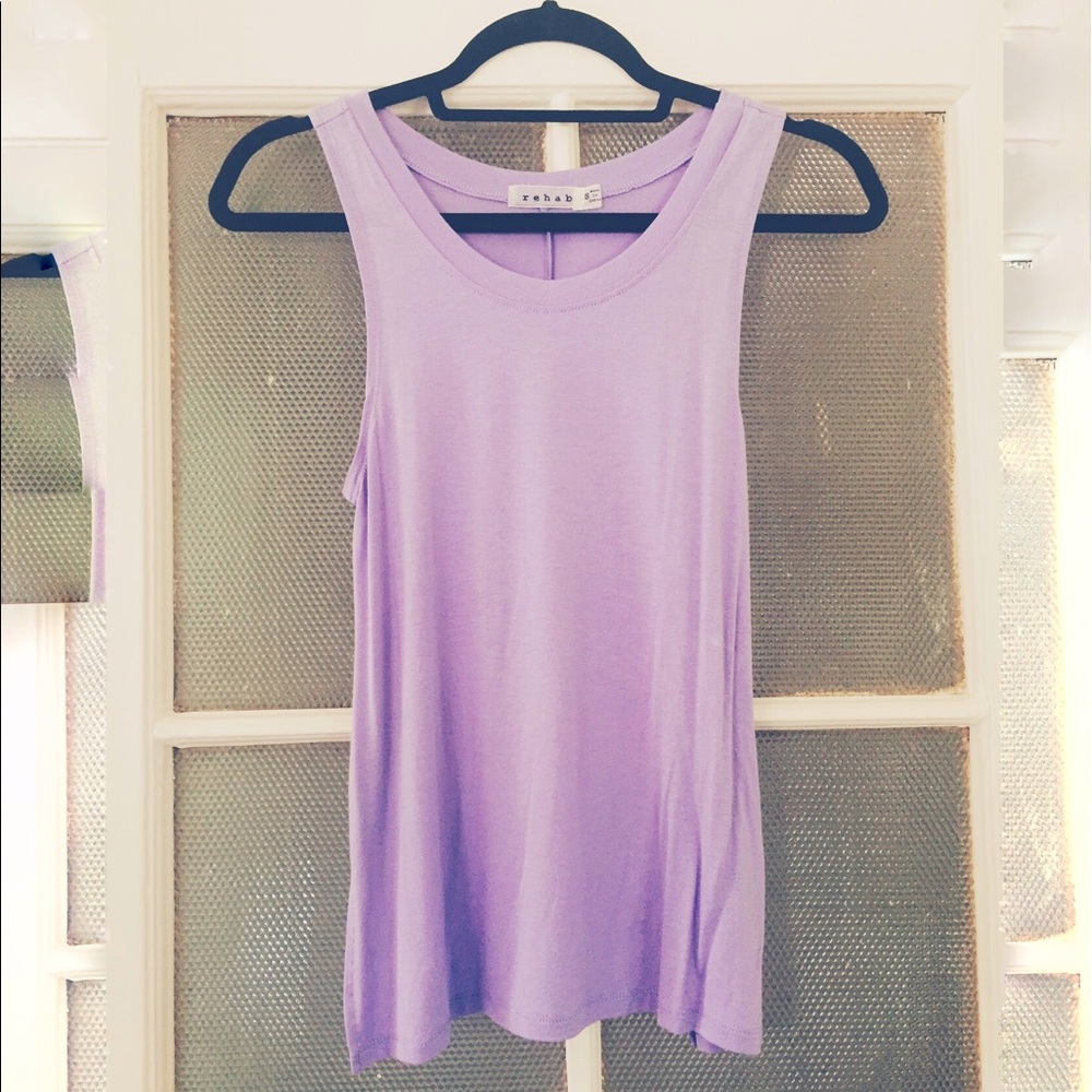 Lavender purple tank with trendy short back!!