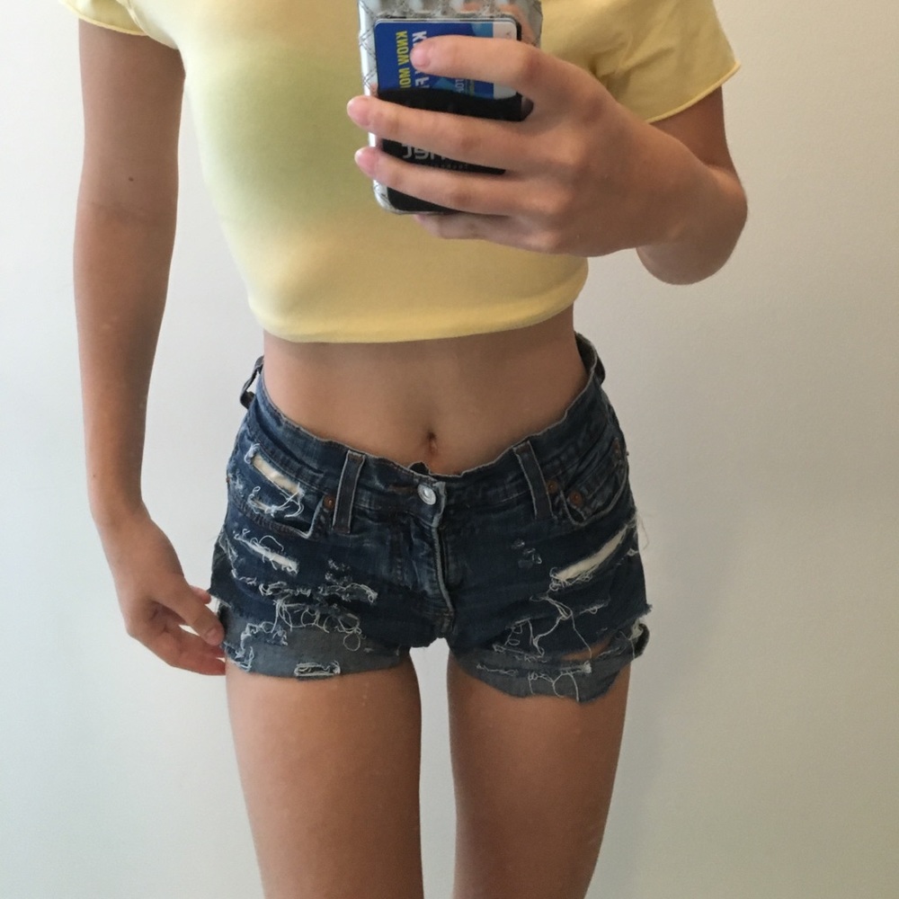 Levis cut up shorts