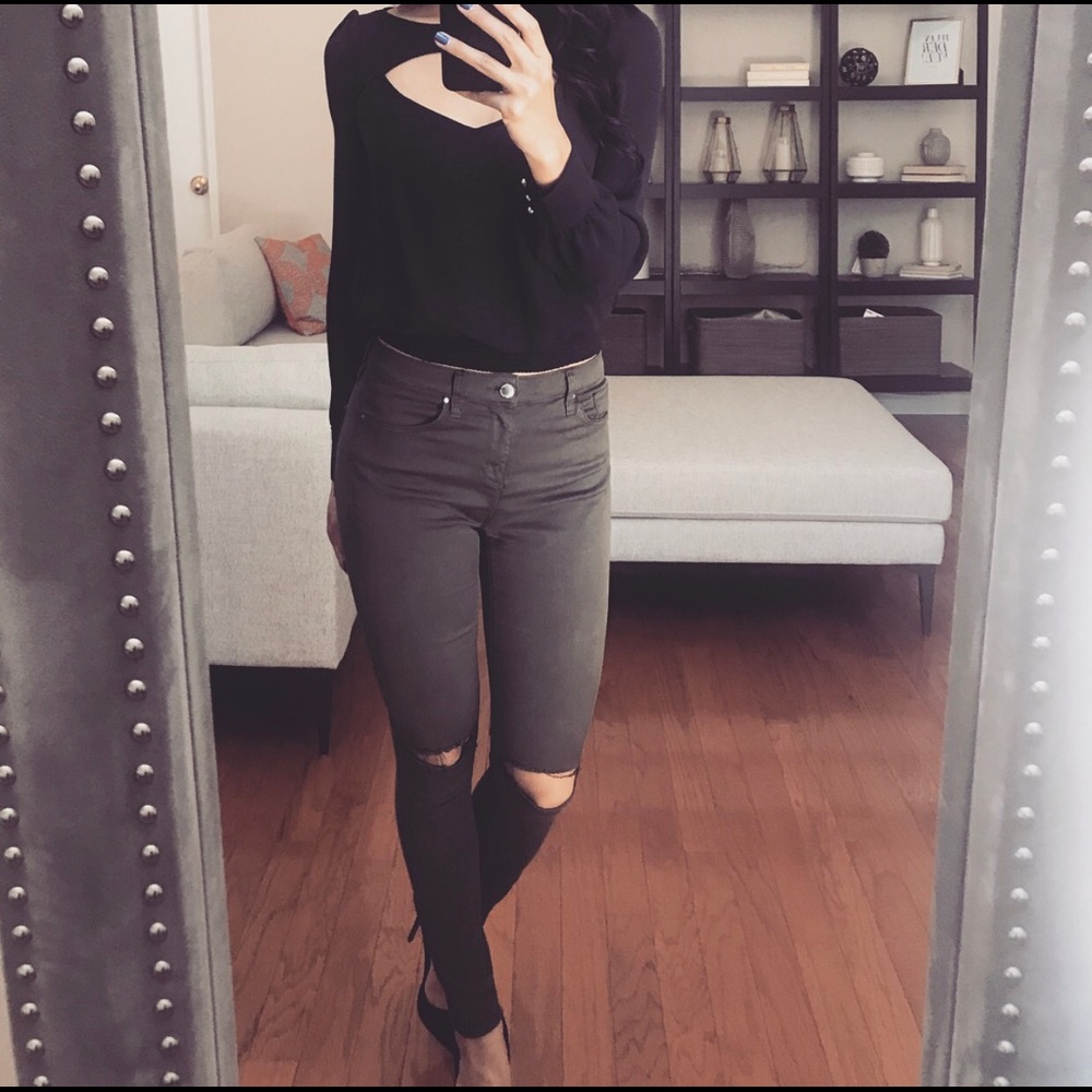 BEBE Black Long Sleeve Top