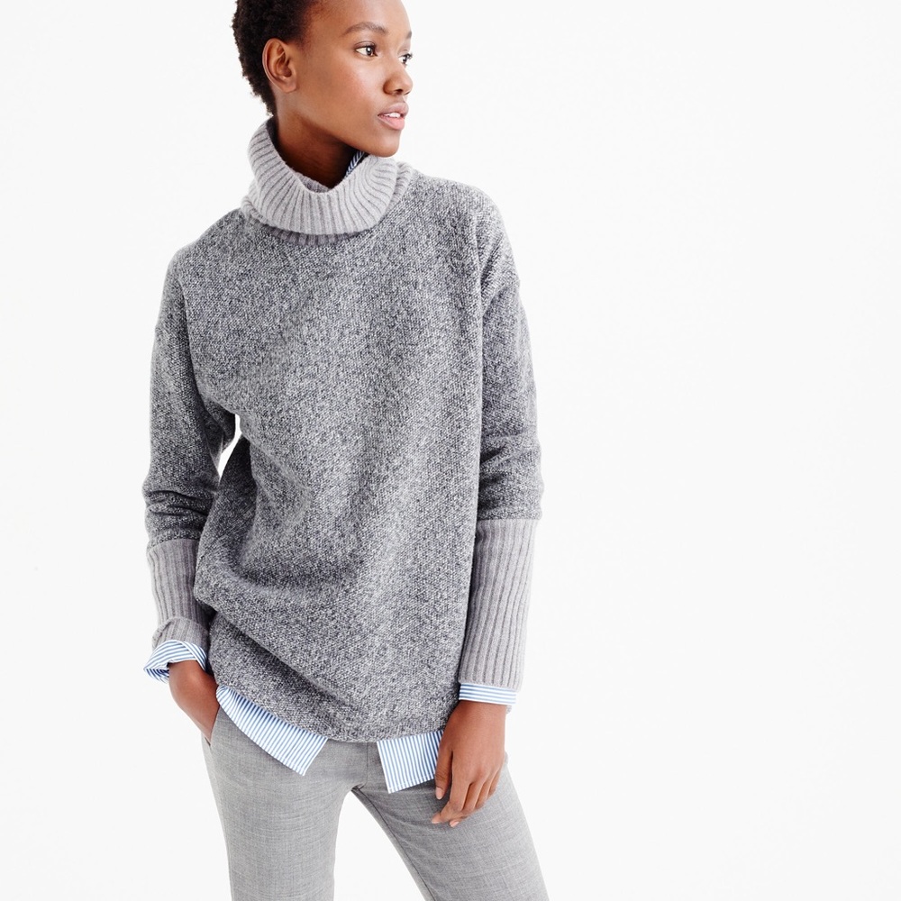 🚫SOLD🚫J. Crew Relaxed Fleece Turtleneck Cashmere