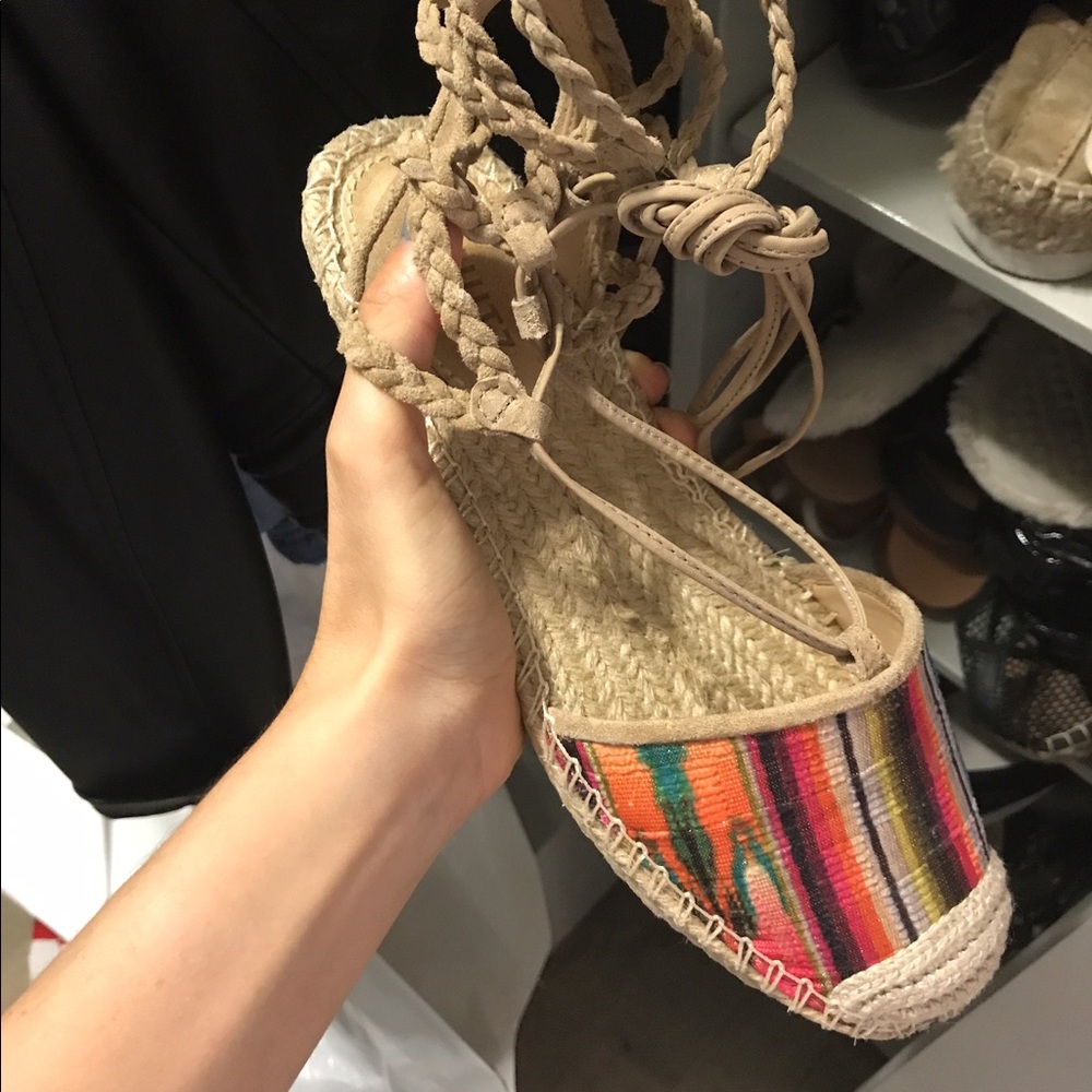 Schutz multicolor lace-up espadrilles