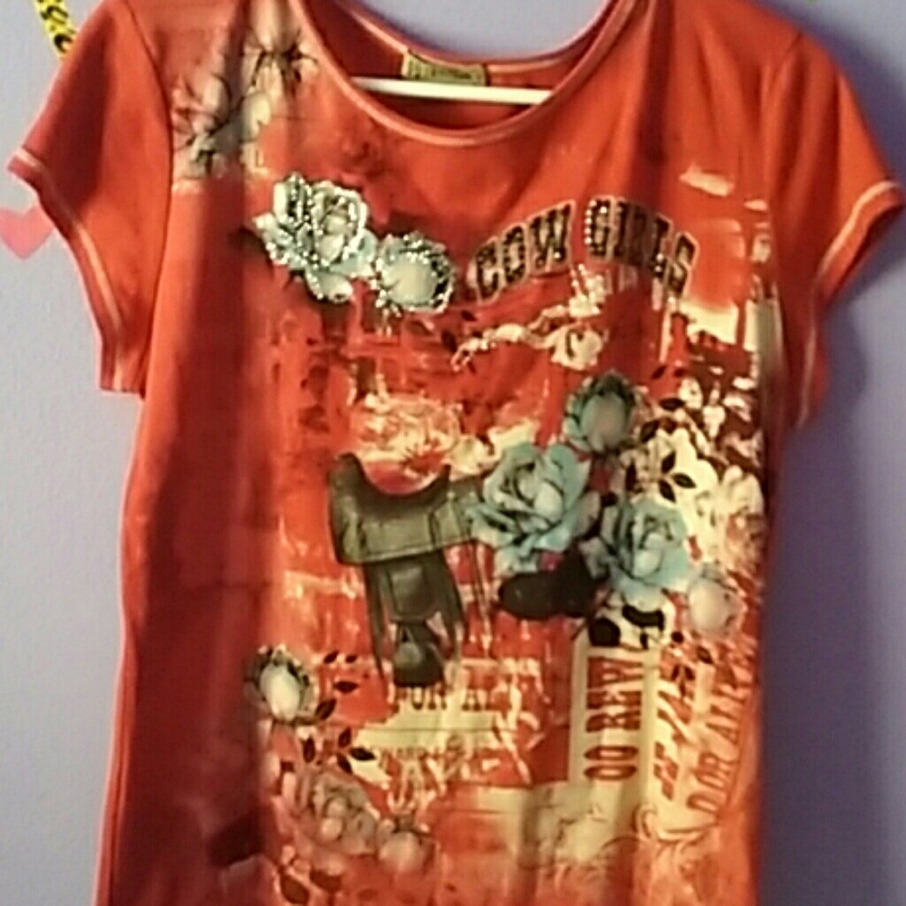 Cow girl short sleeve shirt