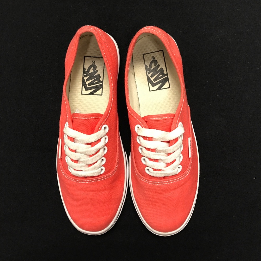 Pretty Coral colored canvas Vans