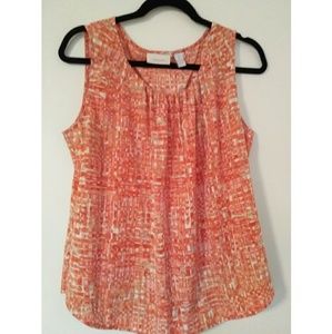 Chico's Peach Orange Geometric Sleeveless Top 12