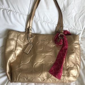 Gold Coach Purse w/ scarf