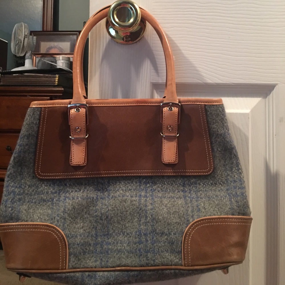 Coach plaid wool handbag