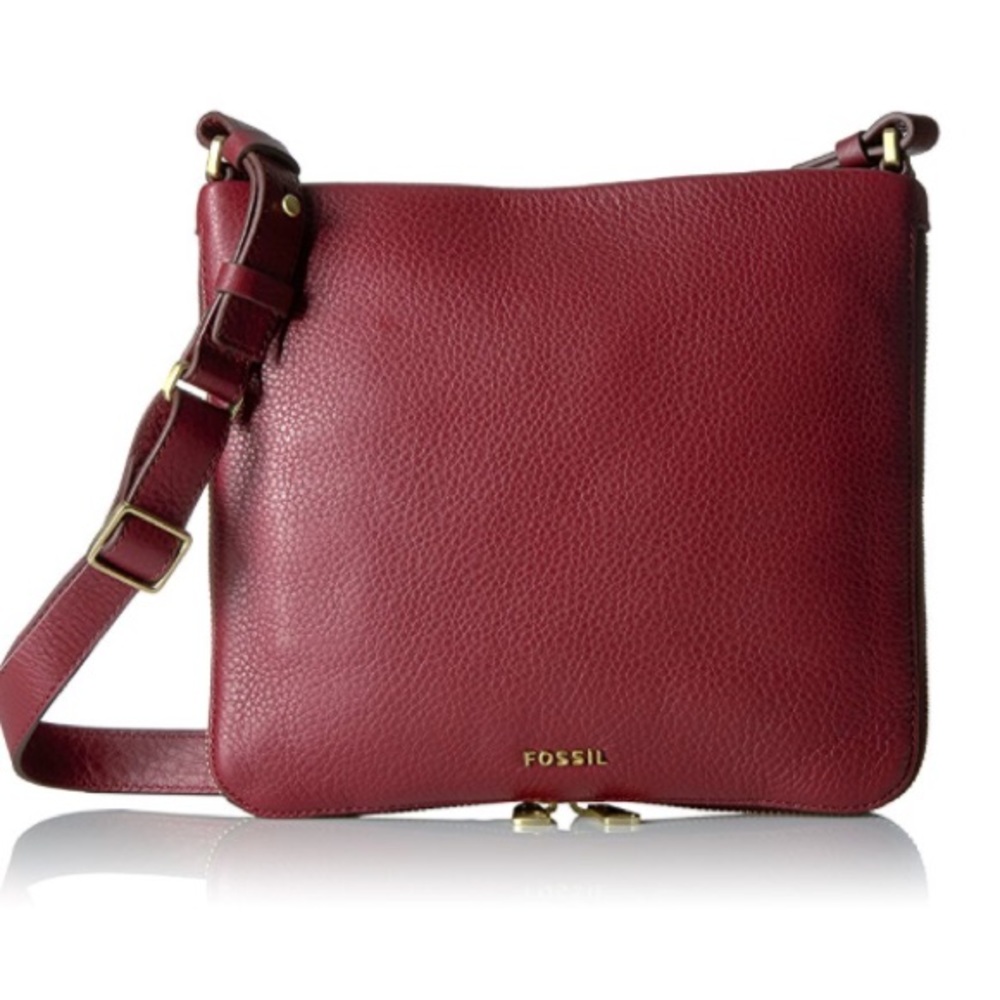 NWT Fossil Preston Cross-Body Bag, Wine - Picture 1 of 6