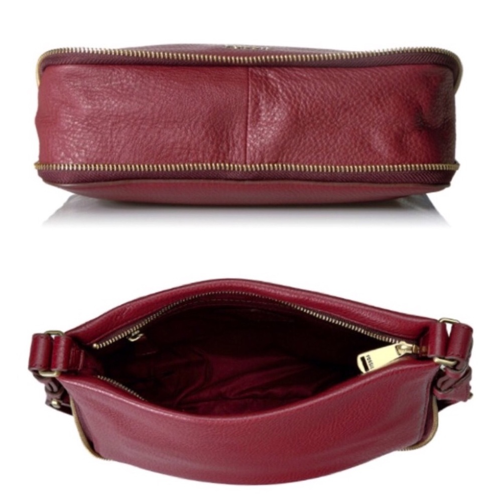 NWT Fossil Preston Cross-Body Bag, Wine - Picture 5 of 6