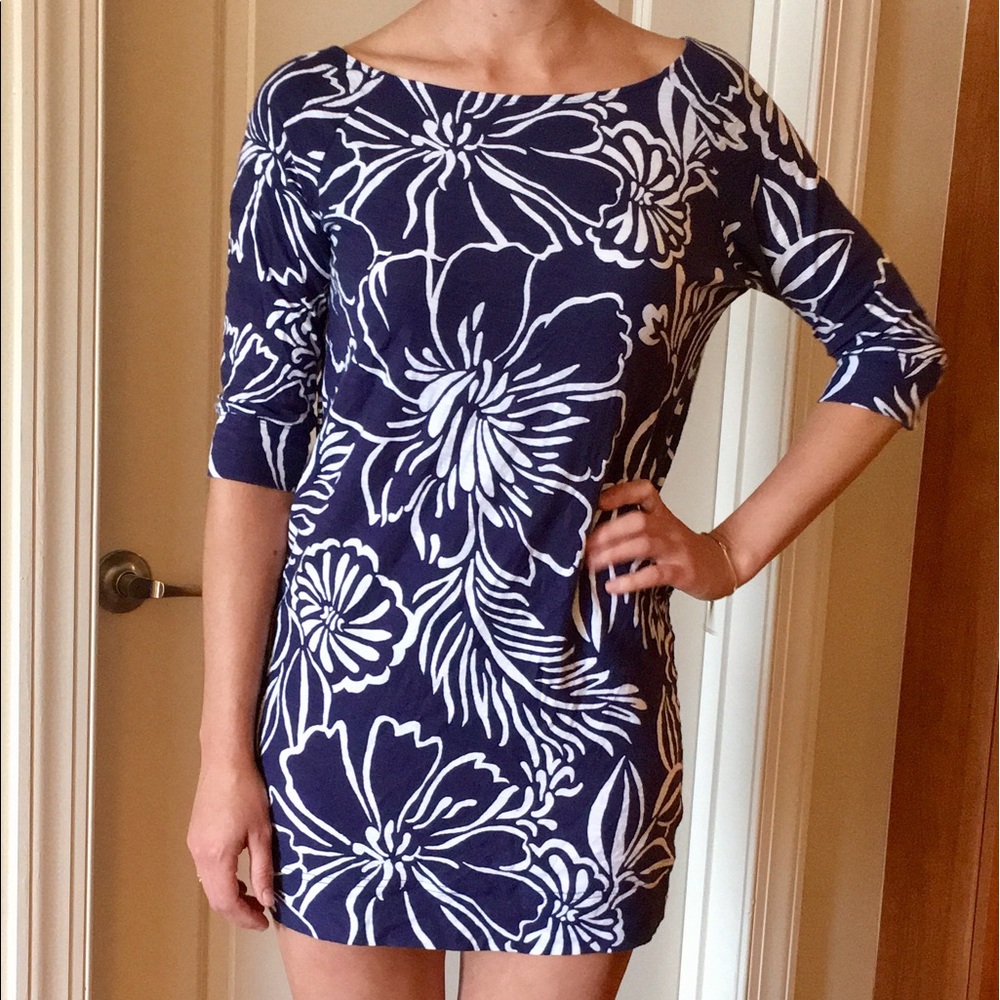 Lilly Pulitzer Cassie Slub Dress in Navy (S)