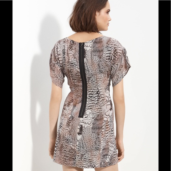 Rag & Bone Dalmeny 100% Silk Feather Print Dress - Picture 3 of 8