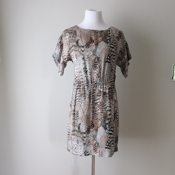 Rag & Bone Dalmeny 100% Silk Feather Print Dress - Picture 5 of 8