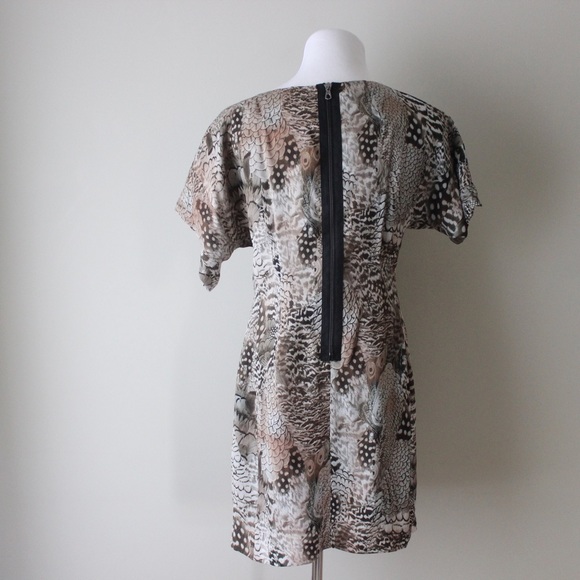 Rag & Bone Dalmeny 100% Silk Feather Print Dress - Picture 6 of 8