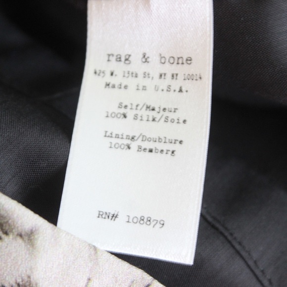 Rag & Bone Dalmeny 100% Silk Feather Print Dress - Picture 8 of 8