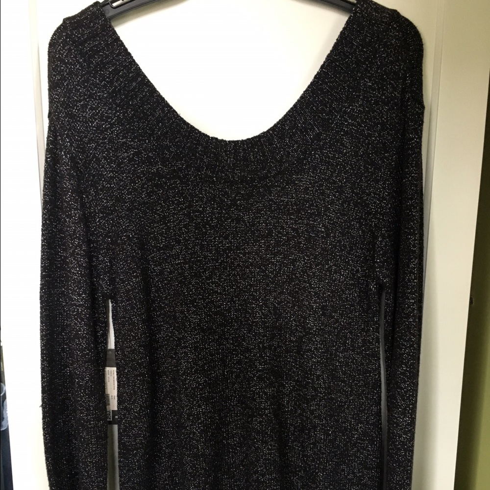 Hurley black marled sweater scoop neck