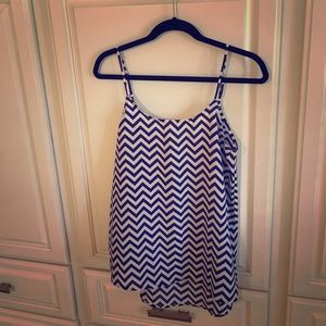 Blue Chevron Tank Top