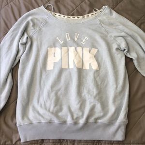 PINK blue crewneck sweatshirt