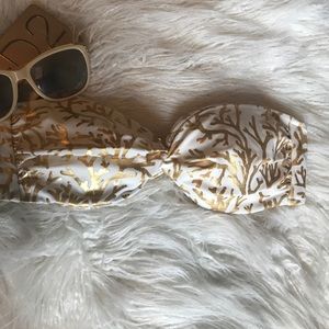 Victoria's Secret Golden Coral Bandeau Swim Top