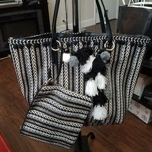 NWT tassle and pom pom tote