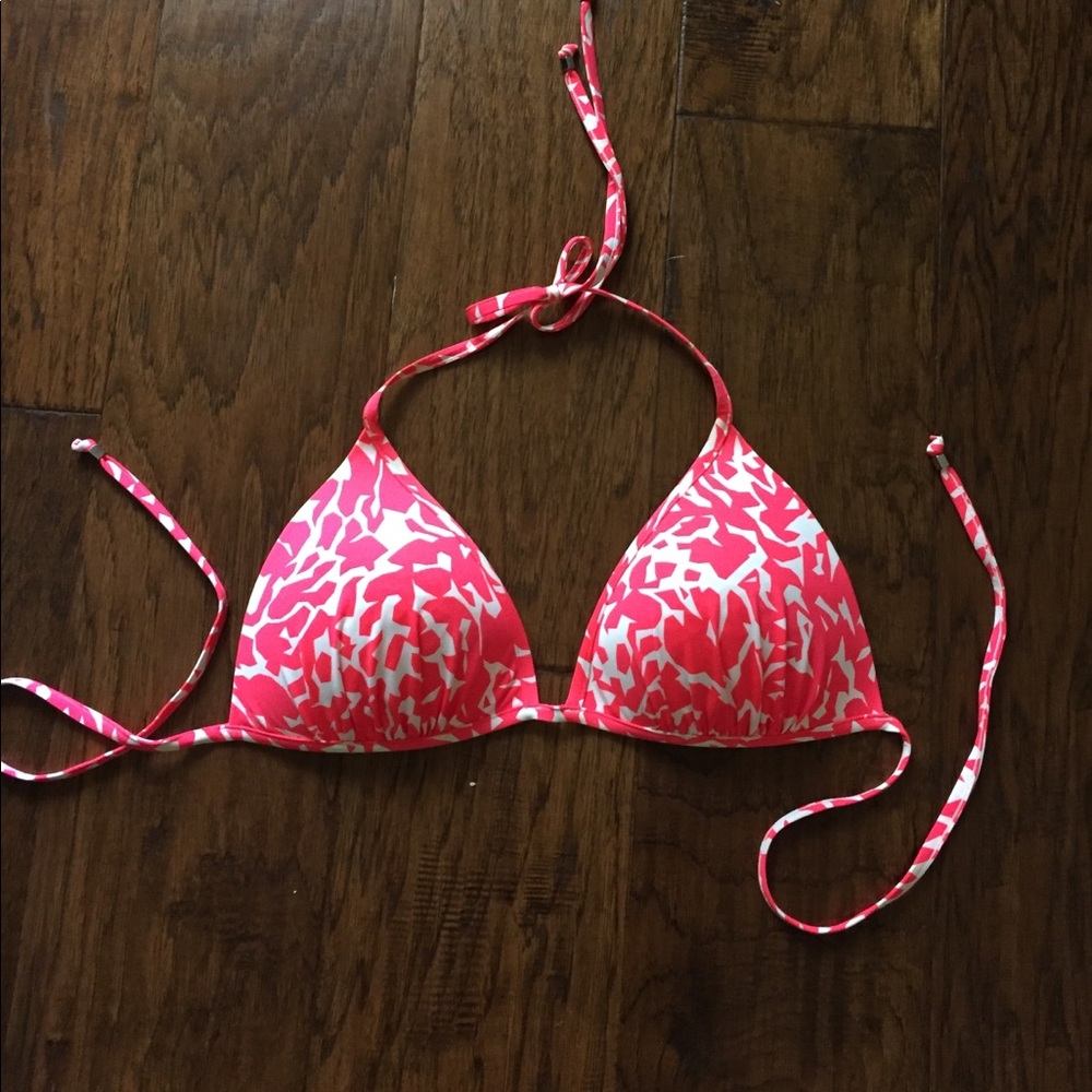 Neon pink and white H&M padded bikini top