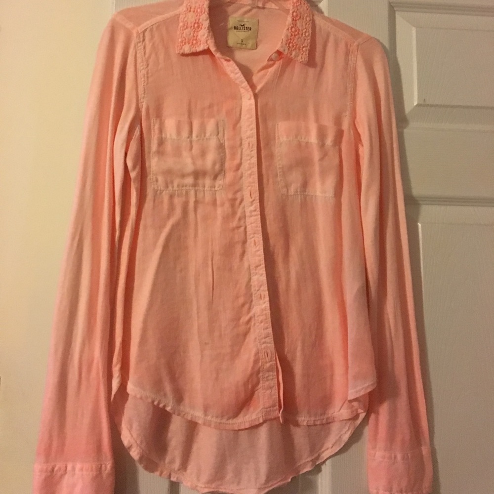 Coral button down