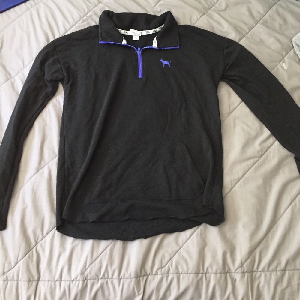 Pink, quarter zip sweatshirt