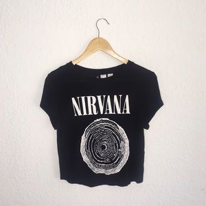 Nirvana Print Crop Top