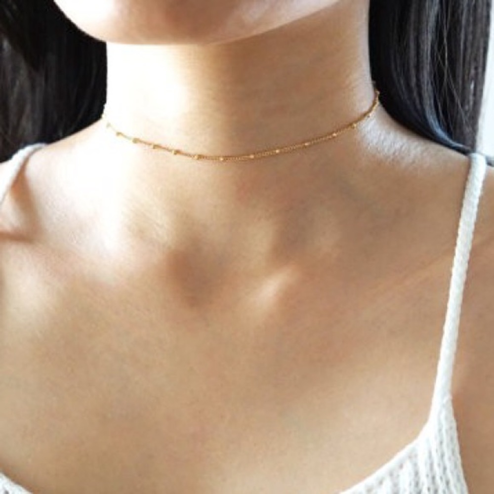 Gold or Silver Minimalist Choker | Necklace