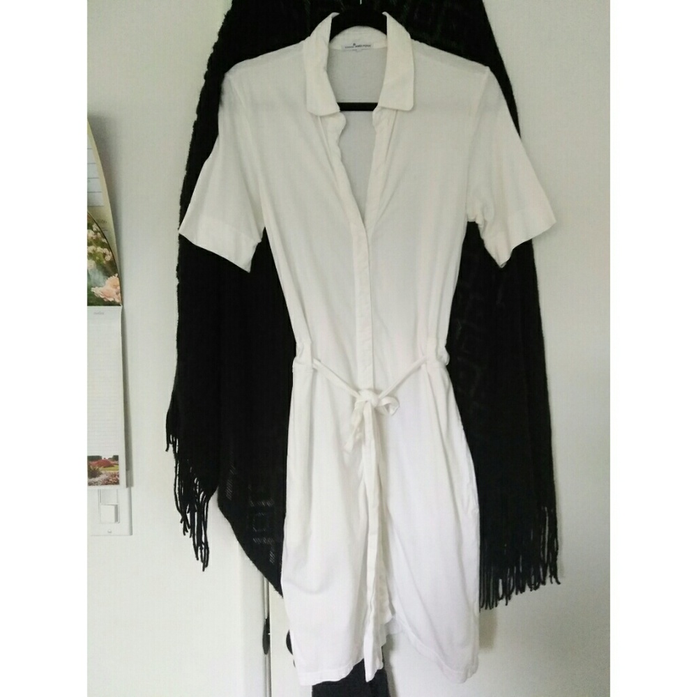 James Perse White Shirt Dress Size 3 Knee Length