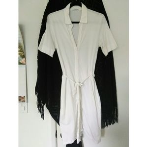 James Perse White Shirt Dress Size 3 Knee Length